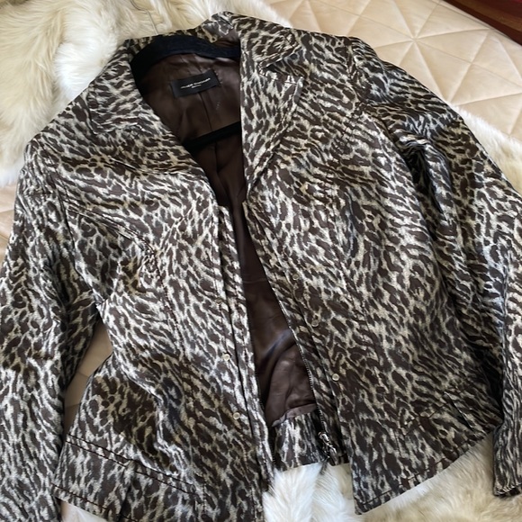 Javier Simorra - Barcelona Spain Fitted Short Animal Print Jacket - Sz 42-US8 - Picture 2 of 13